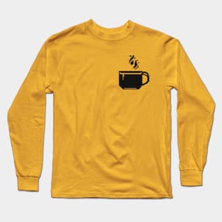 Black coffee cup pixel art Long Sleeve T-Shirt